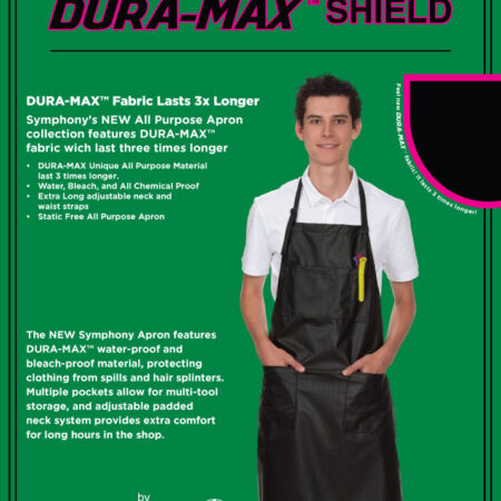 symphony dura max unisex black apron
