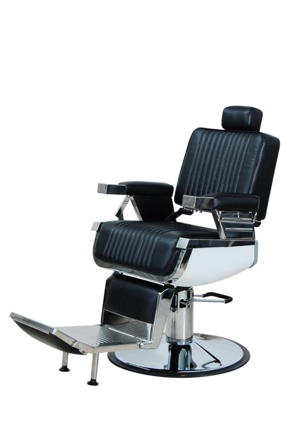 K-CONCEPT Lincoln Barber Chair Black with headrest up #OZBC20