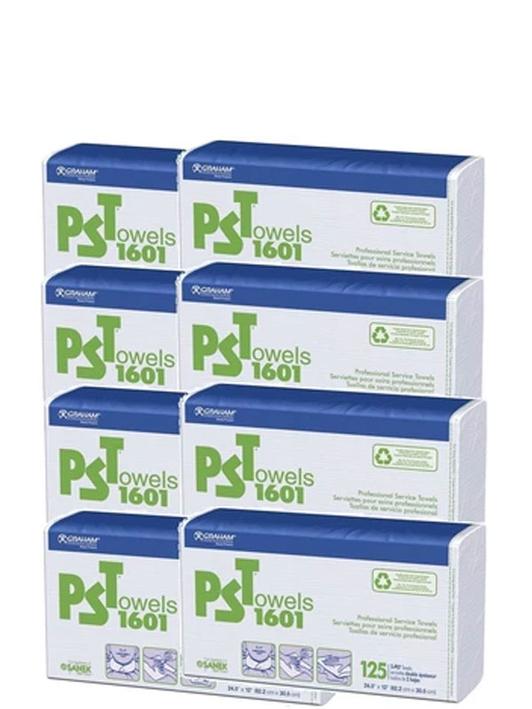 Graham PST Towels 1601 white smooth finish- 1000 2 Ply Towels 8 pack #16161
