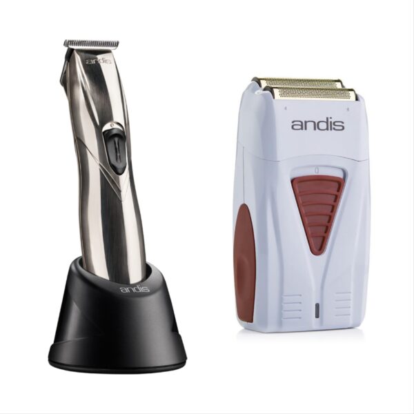 Andis 2pc Cordless Combo c by ibs - Cordless Slimline silver