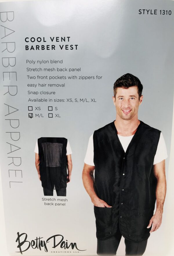 Betty Dain Cool Barber Vest Black