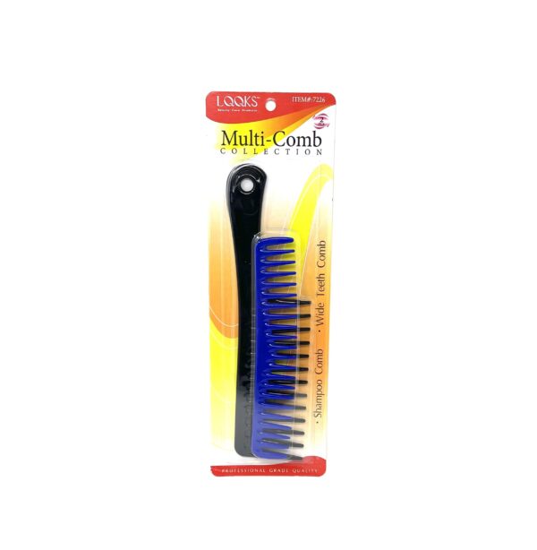 Looks Shampoo Comb & Wide Teeth Comb set #7226