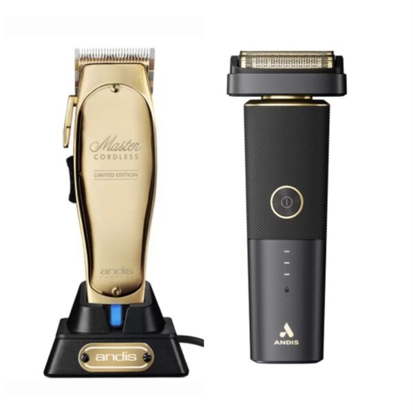 Andis 2pc Cordless Combo by ibs - Limited Gold Cordless Master & Cordless reSURGE shaver