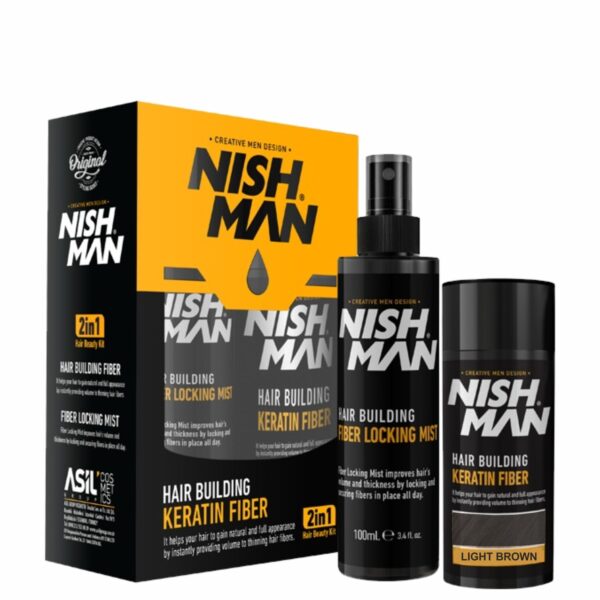 NISHMAN Hair Building Keratin Fibers with Locking mist 2 in 1 beauty kit - 21g / 0.74 oz
