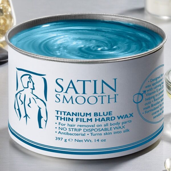 Satin Smooth Titanium Blue Thin Film Hard Wax