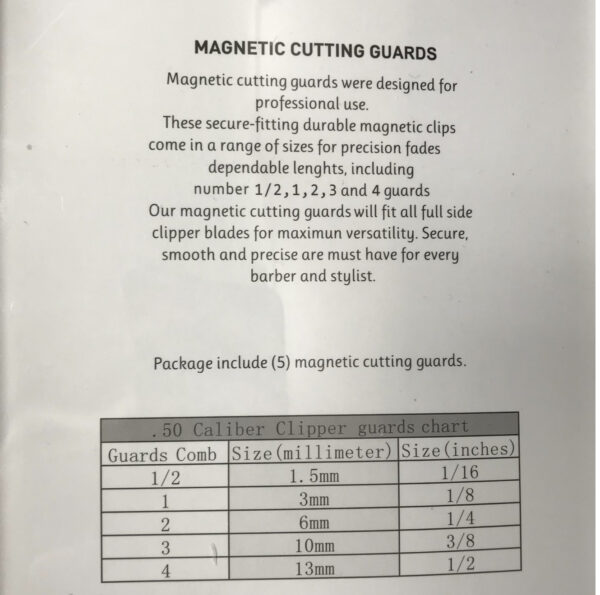 Caliber Magnetic cutting guards guide set 5 pcs