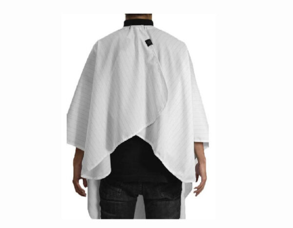 Barber Strong barber Cape White with Black Pinstripe