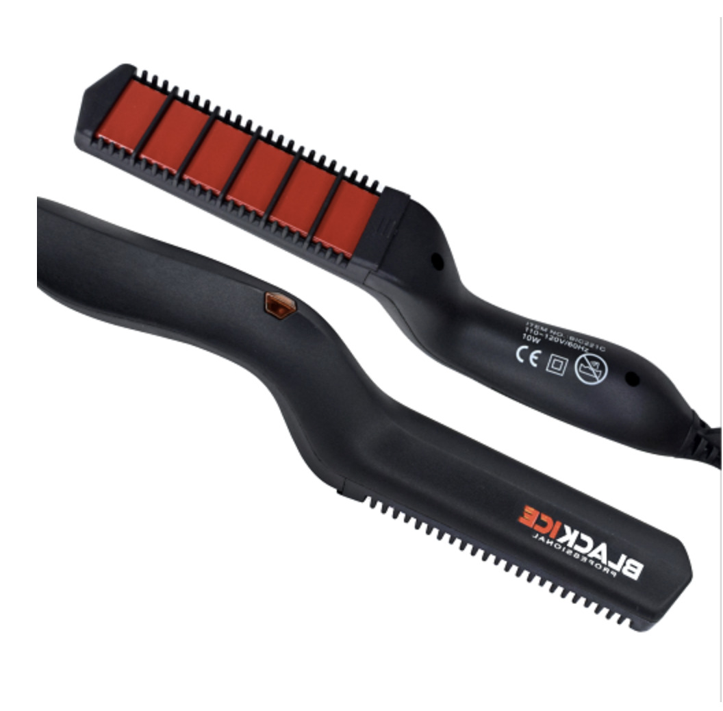Blackice Professional Beard & Hair Electric Straightening Hot Comb Brush