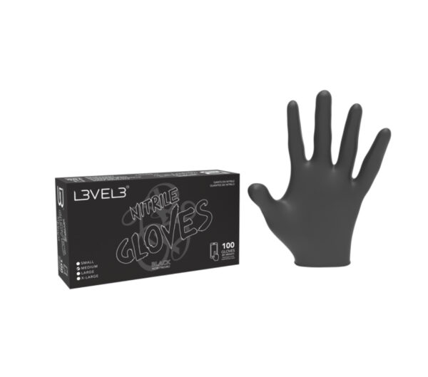 L3VEL3™ PROFESSIONAL NITRILE GLOVES 100ct - BLACK