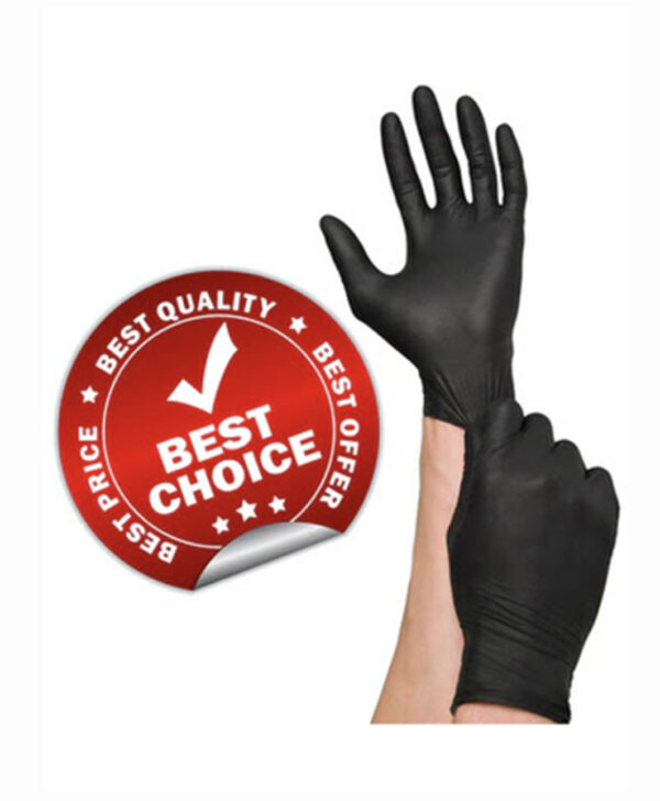 GripStrong Black Nitrile Gloves 100pc