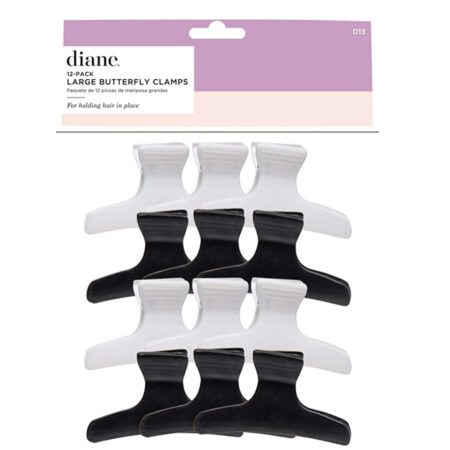 Diane Large Butterfly Clamps 12pk 3.25” Black and White D13