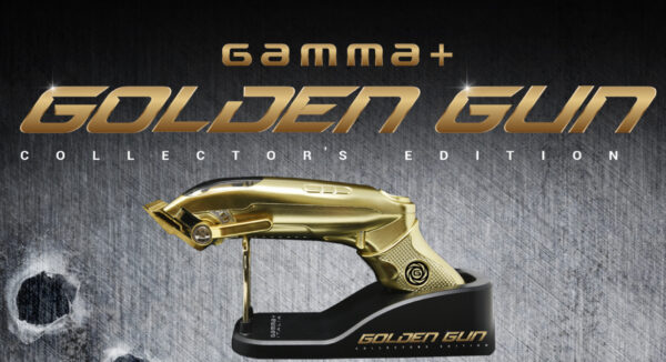 GAMMA+ GOLDEN GUN PROFESSIONAL CORDLESS CLIPPER WITH 9V MAGNETIC MICROCHIPPED MOTOR - Collector's Edition 