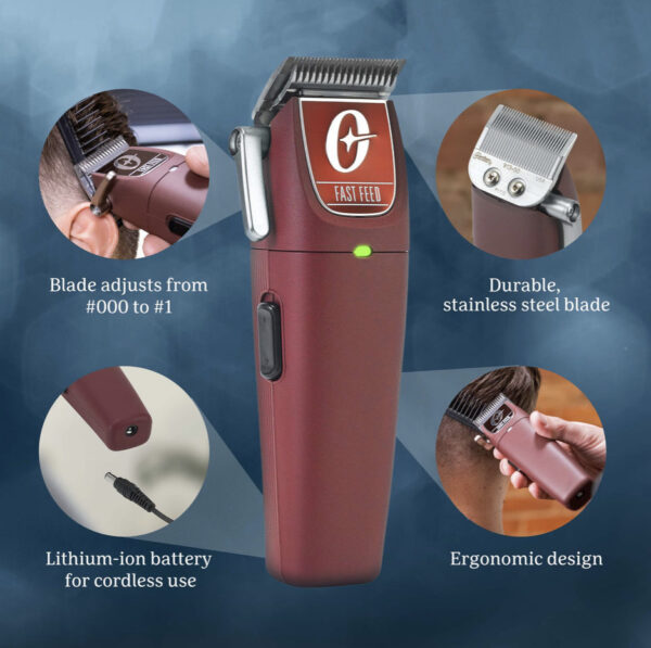 Oster Fast Feed Cordless Clipper - Red