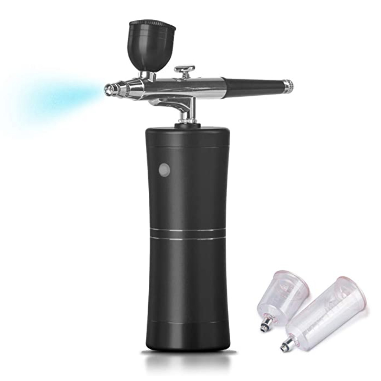 Cordless Airbrush System Compressor with additional Capacity Cups - Black