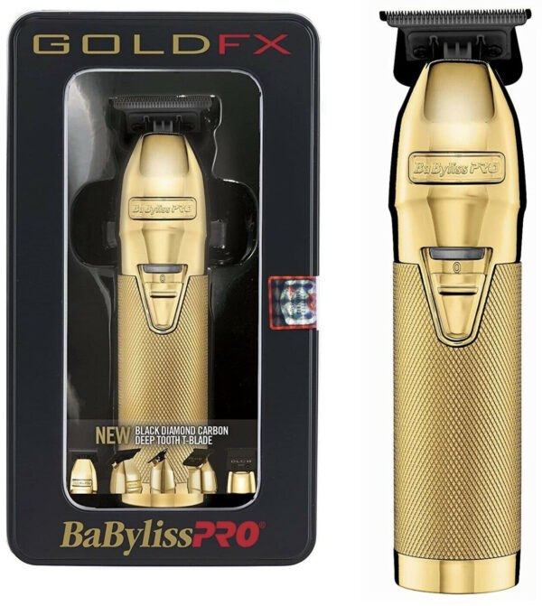 BaBylissPRO GoldFX Skeleton Cordless Trimmer FX787GDB - Original Gold with Deep Tooth Black Blade