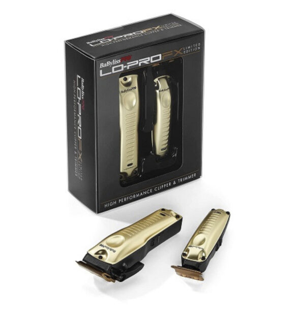 BaBylissPRO Lo-ProFX Limited Edition High Performance Gold Clipper & Trimmer Combo FXHOLPKLP-G