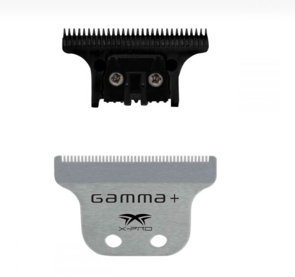 Gamma+ Fixed Classic Stainless Steel X-Pro Wide Hair Trimmer Blade with Black Diamond Carbon DLC - "The One Cutter Set" SC530SB