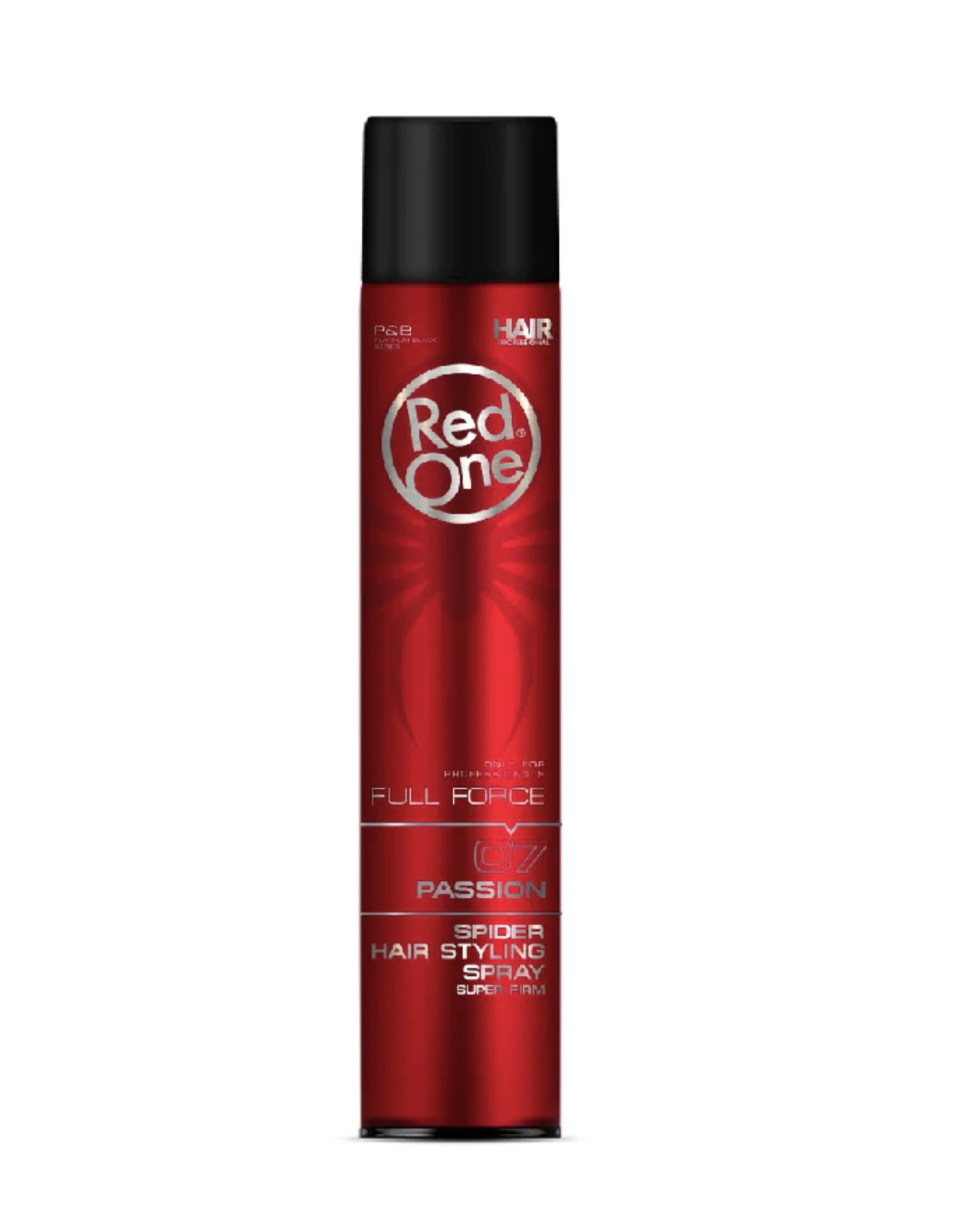 RedOne Hair Spray Full Force 07 Passion Super Firm spider Hair Styling 500ml/16.9oz - Red