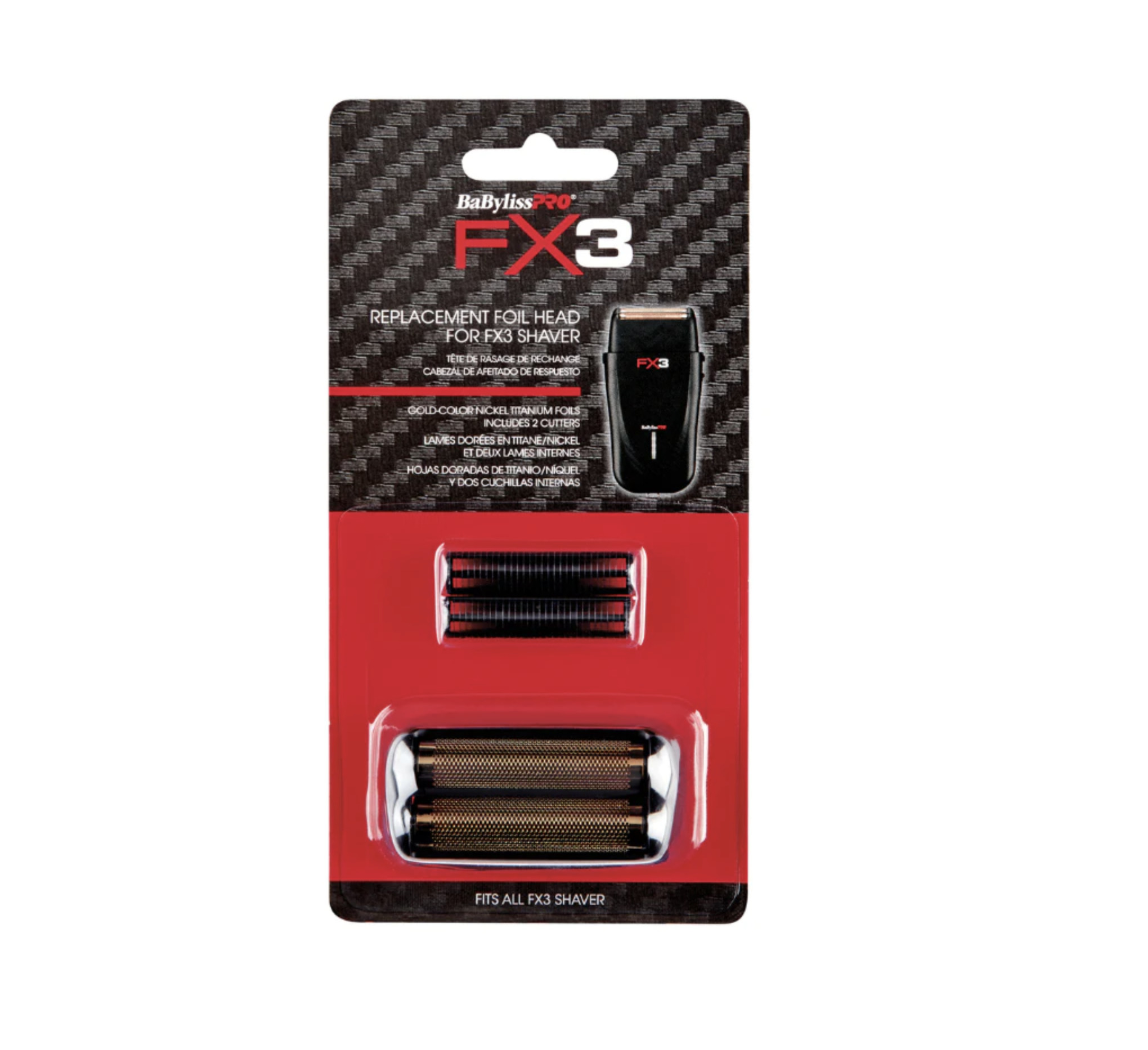 3x BaByliss Pro FX3 Replacement Foil Heads For FX3 Shaver - Black #FXX3RFB