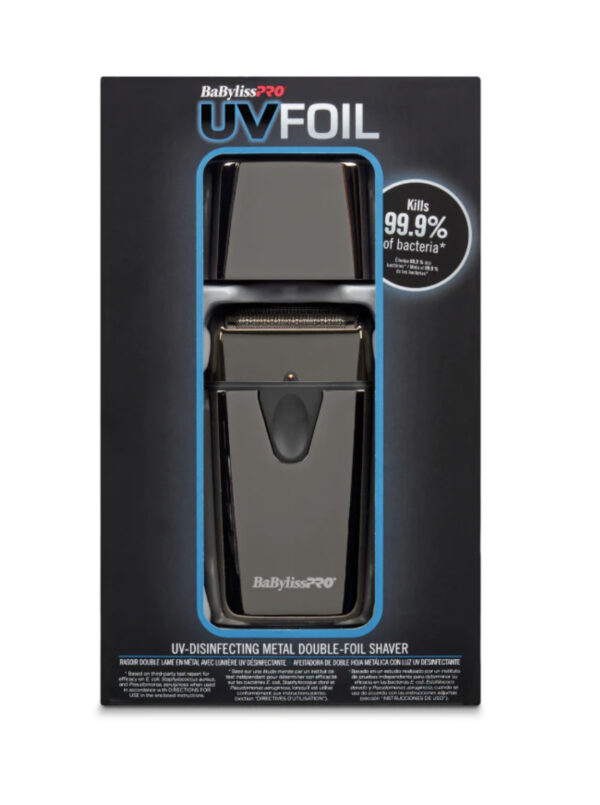 BaBylissPRO UVFOIL Disinfecting UV Metal Double Foil Cordless Shaver - kills 99.9% of bacteria - FXLFS2