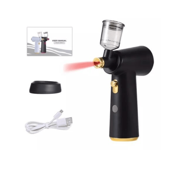 Cordless Airbrush Kit System Compressor 2nd Gen with extension cups - Black/Gold