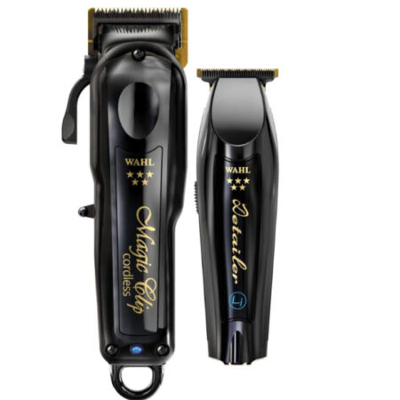 Wahl 5-Star Black/Gold Cordless Barber Combo - Cordless Magic Clip & Cordless Detailer -  #3025397