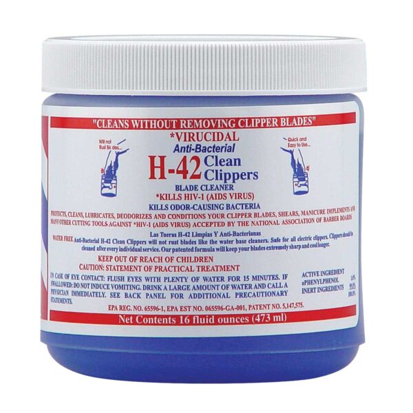 H42 Clipper Cleaner 16 Oz Jar Virucidal Anti-bacterial