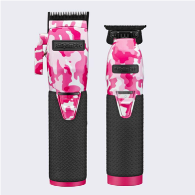 BABYLISSPRO LIMITEDFX COLLECTION EDITION PINK CAMO METAL LITHIUM CLIPPER AND TRIMMER COMBO #FXHOLPKCAMPK