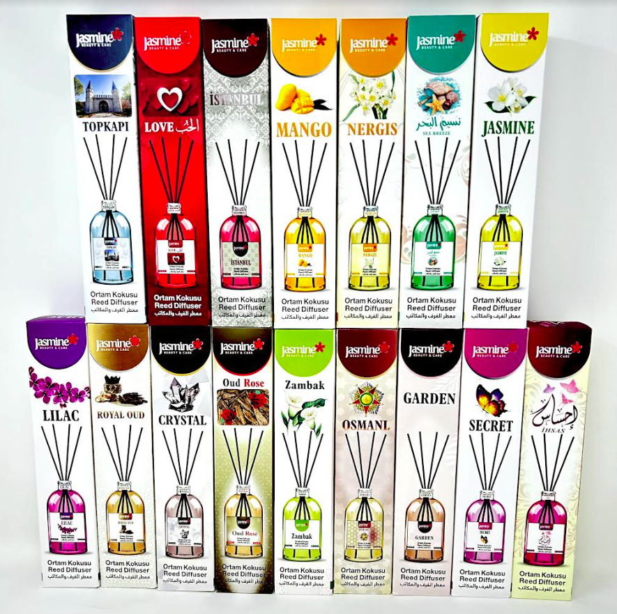 Jasmine Scented Air Freshener Oil Set with 4 Reed Sticks 3oz - Random choice from 16 scents