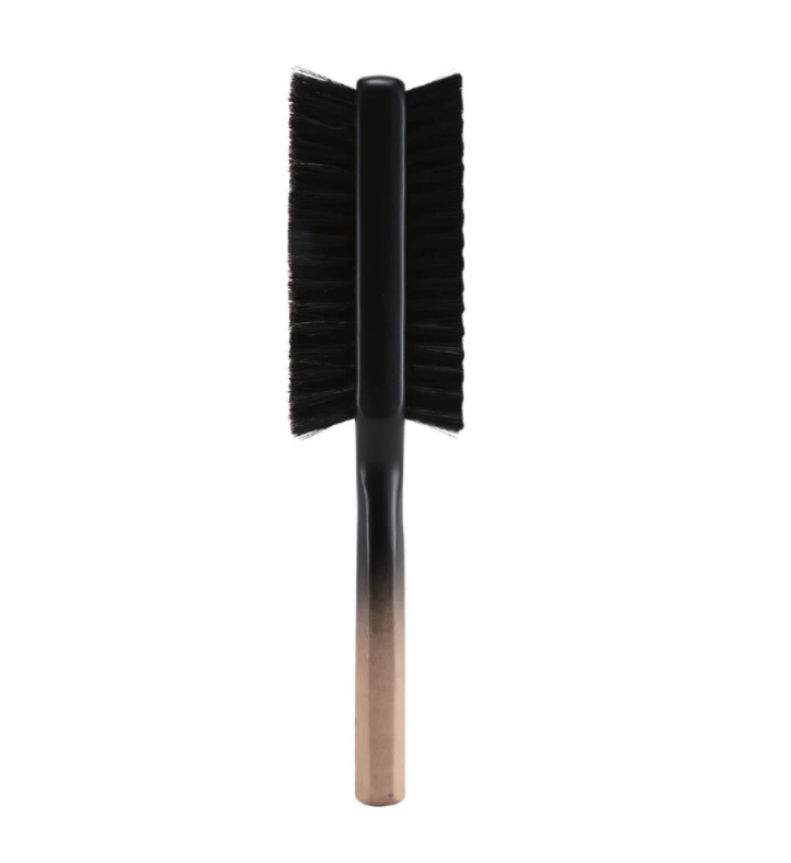 RL Professional Premium Double-Side Hair & Beard Brush Introducing the JRL Dual-Sided Hair and Beard Brush. Crafted to cater to all hair and beard types, this brush is your go-to solution for effortless styling and maintenance. This brush is perfect for all hair and beard types It features 100% premium boar bristles on one side and gentle synthetic bristles on the other The soft snthetic bristles one ideal for sensitive scalps, helping to prevent hair beakage and reduce frizz for your desired wave style Premium boar bristles evenly distribute scalp oils for a natural shine and enhanced wave formation The grooved wood handle offers ultimate confort