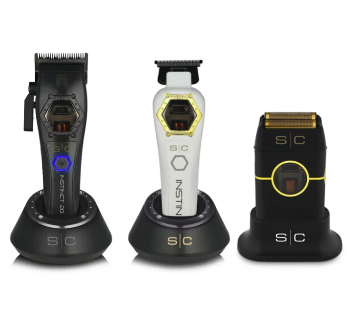 StyleCraft S|C 3PC Combo By IBS Instinct Metal Edition Vector Motor Cordless Clipper, Trimmer & Shaver - With Torque Control 