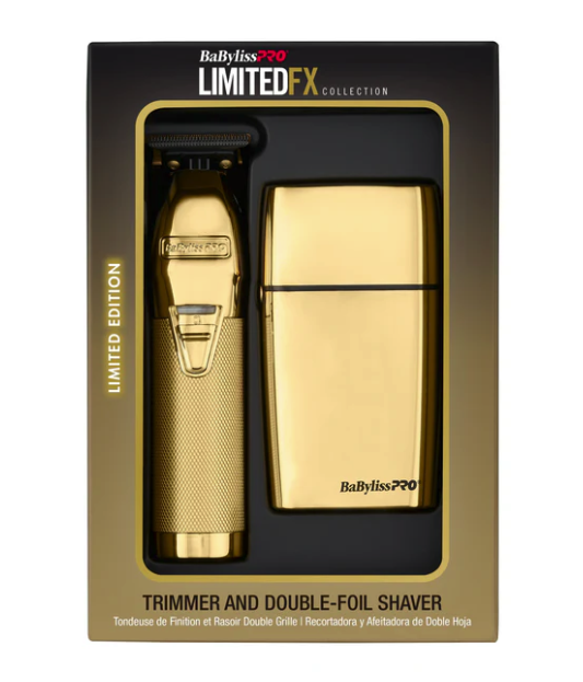 BaByliss PRO LimitedFX Gold Trimmer & Double Foil Shaver - FXLFS1G