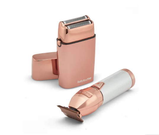 BaBylissPRO LimitedFX Rose Gold Trimmer & Double Foil Shaver - FXDUOFS2TRG