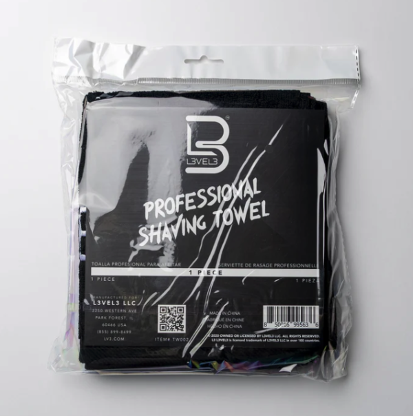 L3vel3 Professional Premium Shaving Towel 1pc - Black