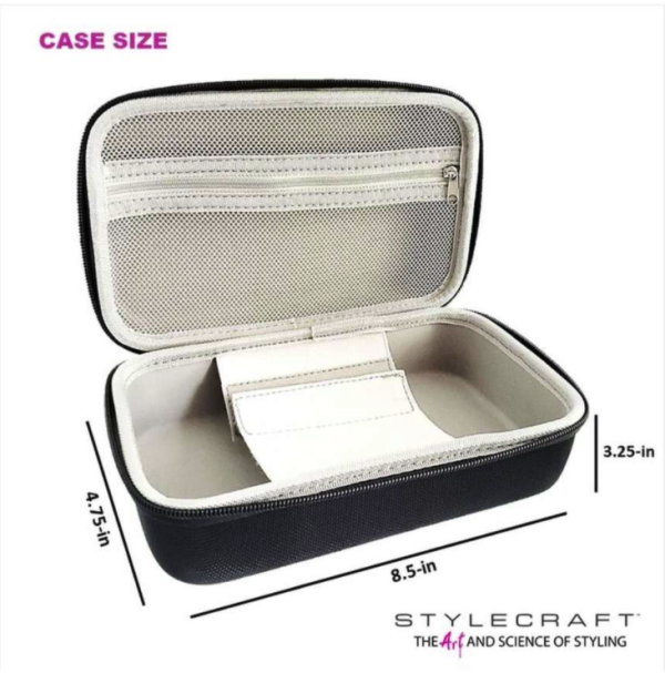 STYLECRAFT COMPACT TRAVEL CASE FOR CLIPPERS, TRIMMERS, AND SHAVER ACCESSORIES - SC301B