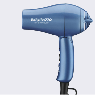 BABYLISSPRO NANO TITANIUM TRAVEL DRYER BLUE BNT053TUC IdealBarberSupply