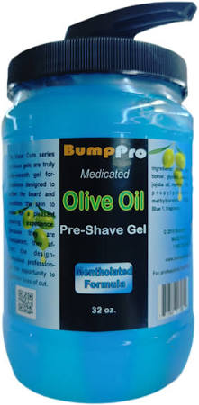 BumpPro OLIVE OIL SHAVE GEL (MENTHOLATED) -- 32 OZ.