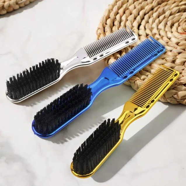 2-Sided Barber Fade Clean Comb and Brush - 3 colors available