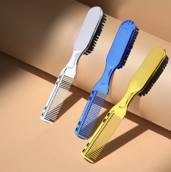 2-Sided Barber Fade Clean Comb and Brush - 3 colors available