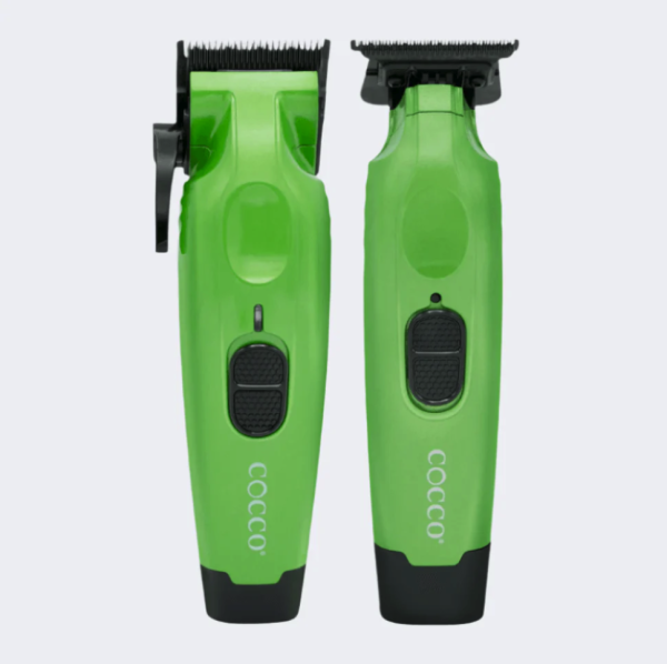 Cocco Hair Pro Hyper Veloce Clipper and Trimmer COMBO By IBS- Green