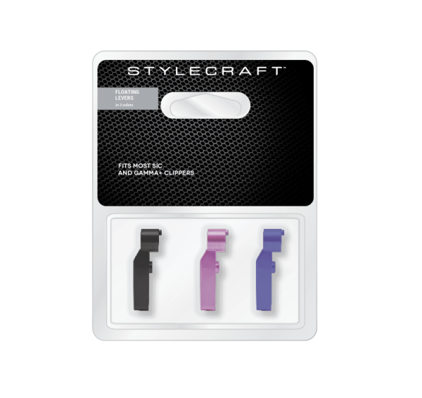 STYLECRAFT Replacement Clipper Floating Levers 3 Pack - Metallic Pink, Metallic Blue, Matte Black .