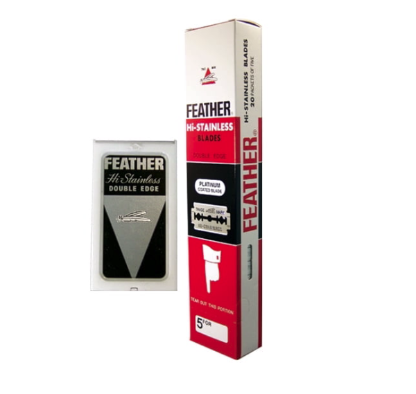FEATHER HI-STAINLESS DOUBLE EDGE DE RAZOR BLADES - 100