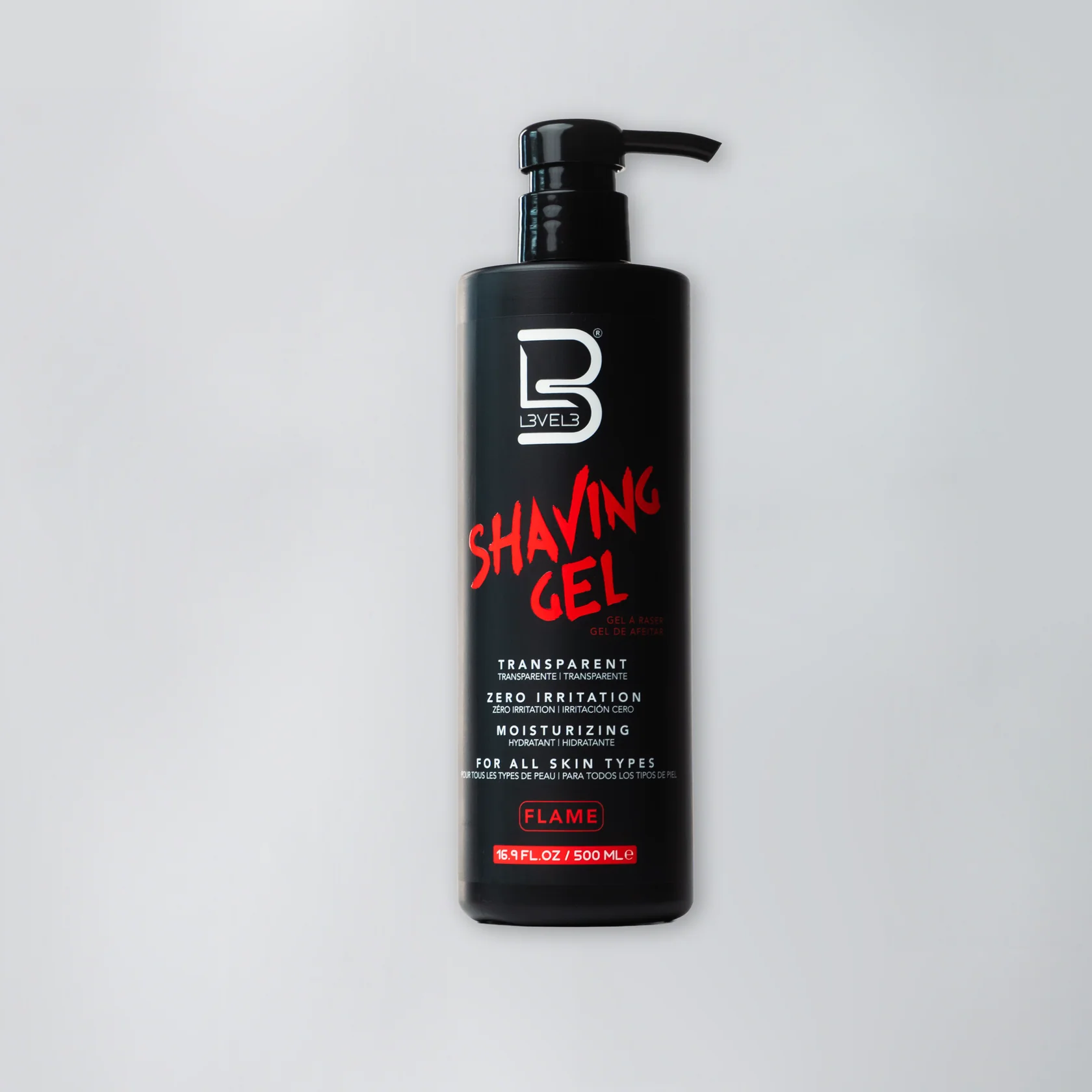 L3VEL3™ Transparent Flame Shaving Gel - 500 ml