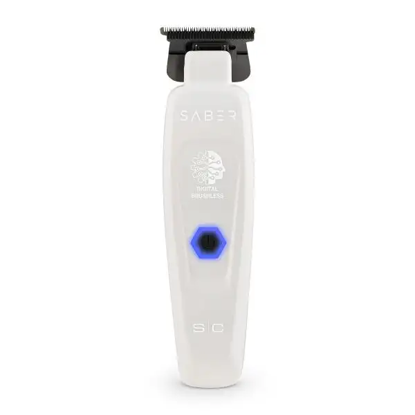StyleCraft S|C SABER PROFESSIONAL HAIR TRIMMER WITH DIGITAL BRUSHLESS MOTOR - White SC421W