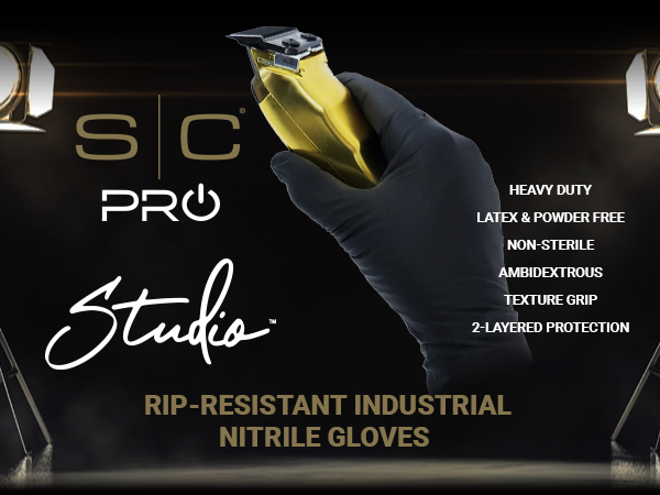 STYLECRAFT S|C STUDIO – PROFESSIONAL NITRILE LATEX FREE GLOVES WITH TEXTURED GRIP - 100 COUNT SC336B