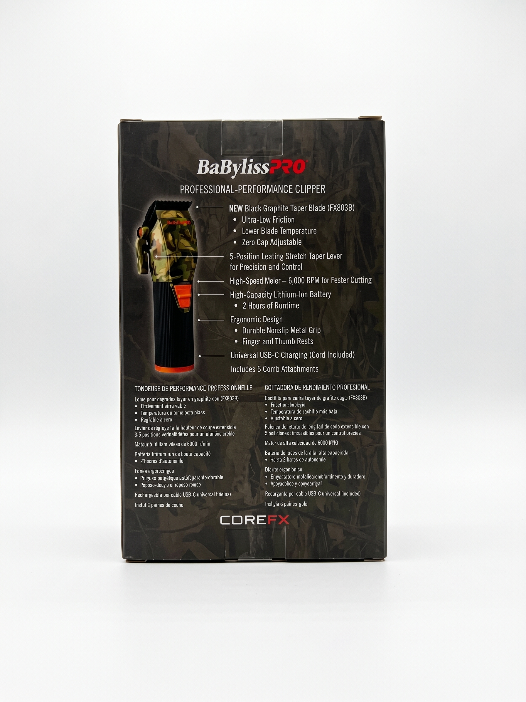 The BaBylissPRO COREFX Professional Clipper Camo (FX86CAM)